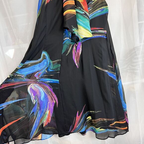 Vintage Signature by Robbie Bee swing mini dress formal cocktail sz 10 metallic - Picture 6 of 8